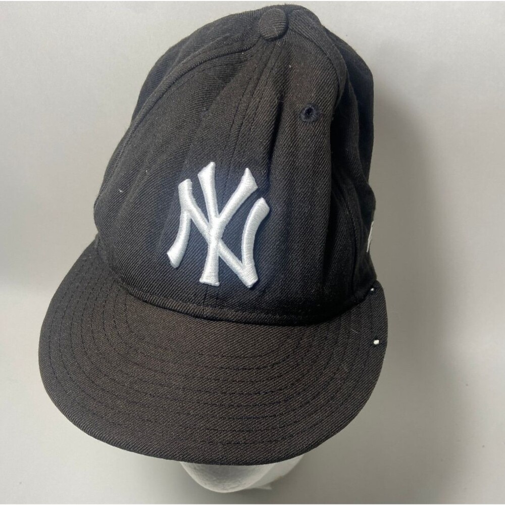 New Era New York Yankees Fitted Hat 7 1/8 57cm Navy 100% Wool USA Made